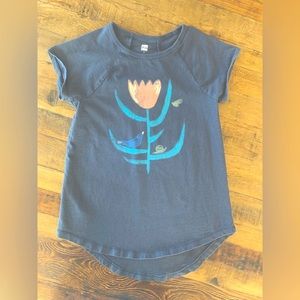 Tea Collection| girls 7 | blue with flowers t-shirt